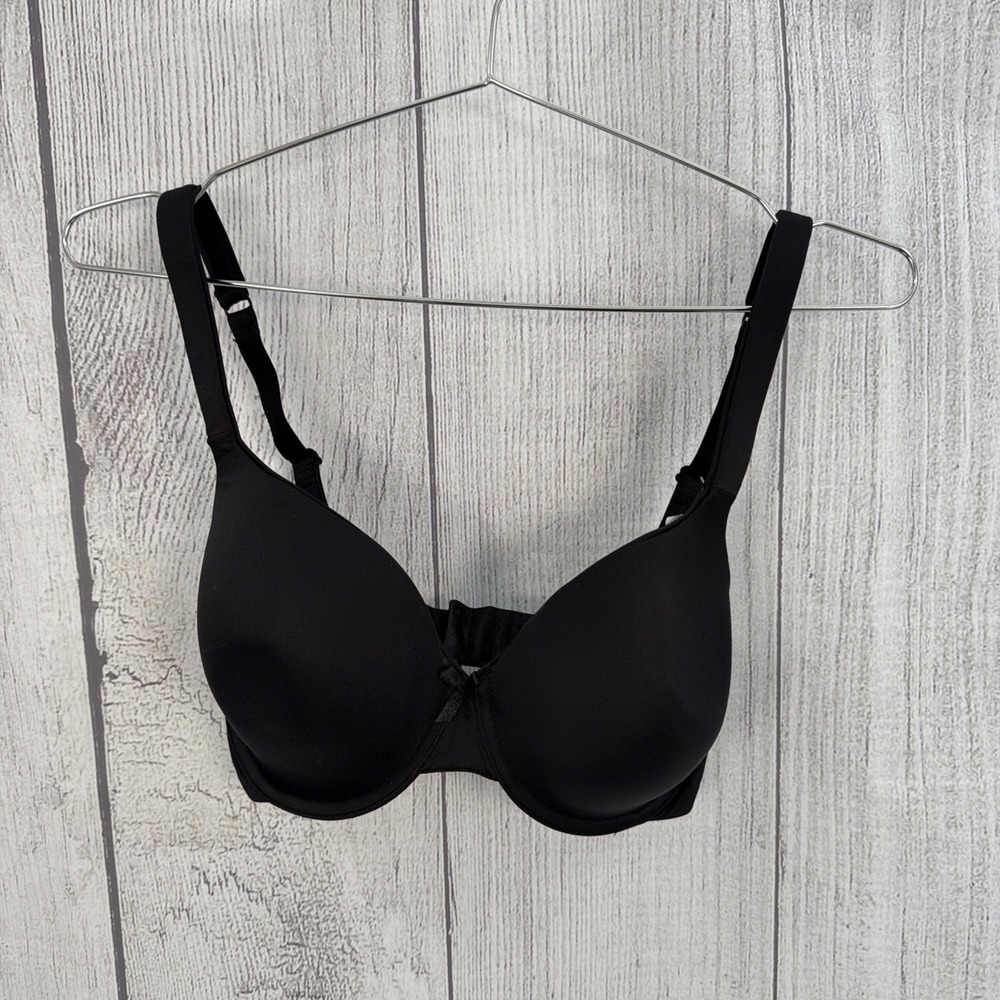 Parfait Bra Womens 32E Black Jeanie Underwire T-Shirt 4812 Lightly Padded Bow